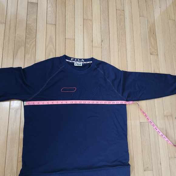 Fila Men’s Blue Navy Crewneck Classic Sweater XL Y2K Streetwear Casual Pullover - Picture 5 of 14